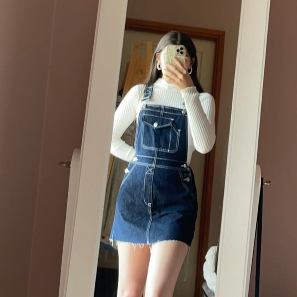 💙Navy dress overalls💙 - Picture 1 of 4